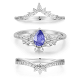 Lotus Tanzanite©, Abloom, and Woodland Ring Set