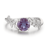 Between the Leaf Round Cut Alexandrite Ring©
