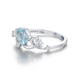 Water Breathing Wave Blue Topaz Ring