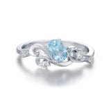 Water Breathing Wave Blue Topaz Ring
