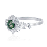 Blossoms at Sunrise Moss Agate Ring