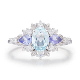 Dahlia Aquamarine Tanzanite Ring©