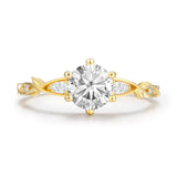 Devotion Leaflet Moissanite Ring