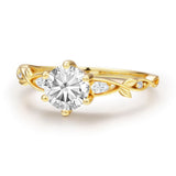 Devotion Leaflet Moissanite Ring