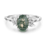 Enchanted Garden Oval Cut Moss Agate Ring©