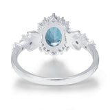 Galactic Oval Cut London Blue Topaz Ring