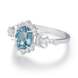 Galactic Oval Cut London Blue Topaz Ring