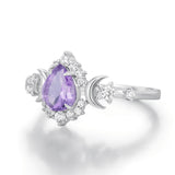 Galactic Pear Cut Amethyst Ring