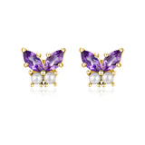 Monarch Butterfly Amethyst Earrings