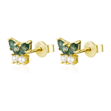 Monarch Butterfly Moss Agate Earrings