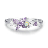 Monarch Butterfly Amethyst Opal Ring