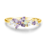 Monarch Butterfly Amethyst Opal Ring