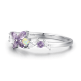 Monarch Butterfly Amethyst Opal Ring