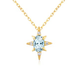 Ocean Star Sky Blue Topaz Necklace (Yellow Gold)