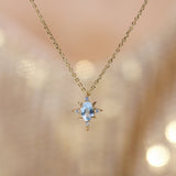 Ocean Star Sky Blue Topaz Necklace (Yellow Gold)