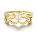 Pearl Lagoon Ring Set (Yellow Gold)