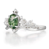 Petal Mist Moss Agate Ring