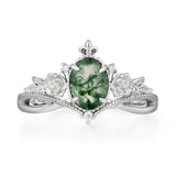 Petal Mist Moss Agate Ring