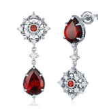 Eternal Orbit Mozambique Red Garnet Earrings