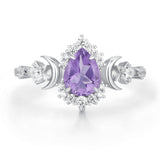 Galactic Pear Cut Amethyst Ring