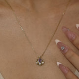Leafy Spade Amethyst Necklace