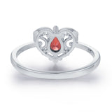 Rosy Heart Mozambique Red Garnet Ring