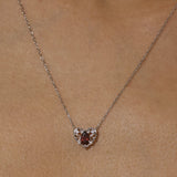 Rosy Heart Mozambique Red Garnet Necklace