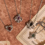 Rosy Heart Mozambique Red Garnet Necklace