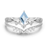 Victorian Lace Sky Blue Topaz© and Hearty Heart Ring Set