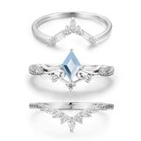 Victorian Lace Sky Blue Topaz©, Monte Arc, and Woodland Ring Set