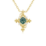 Vine Diamond Moss Agate Necklace