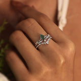 Woodland and Victorian Lace Moss Agate© Ring Set