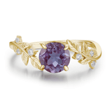 Between the Leaf Round Cut Alexandrite Ring©