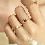 Flaming Heart Mozambique Red Garnet Ring Set©