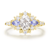 Dahlia Moissanite Tanzanite Ring©
