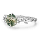Everlasting Round Cut Moss Agate Ring©
