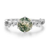 Everlasting Round Cut Moss Agate Ring©