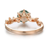 Everlasting Round Cut Moss Agate Ring©