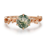 Everlasting Round Cut Moss Agate Ring©
