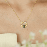 Everlasting Heart Cut© and Heart’s Desire Moss Agate© Ring and Necklace Set (Yellow Gold)