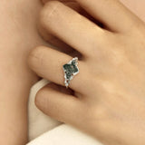 Gardenia Moss Agate Ring