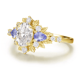 Dahlia Moissanite Tanzanite Ring©