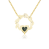 Heart’s Desire Moss Agate Yellow Gold Necklace©