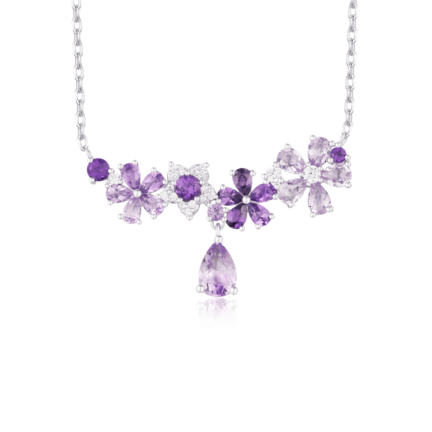 Amethyst flower necklace discount