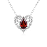 Rosy Heart Mozambique Red Garnet Necklace