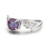 Between the Leaf Round Cut Alexandrite Ring©