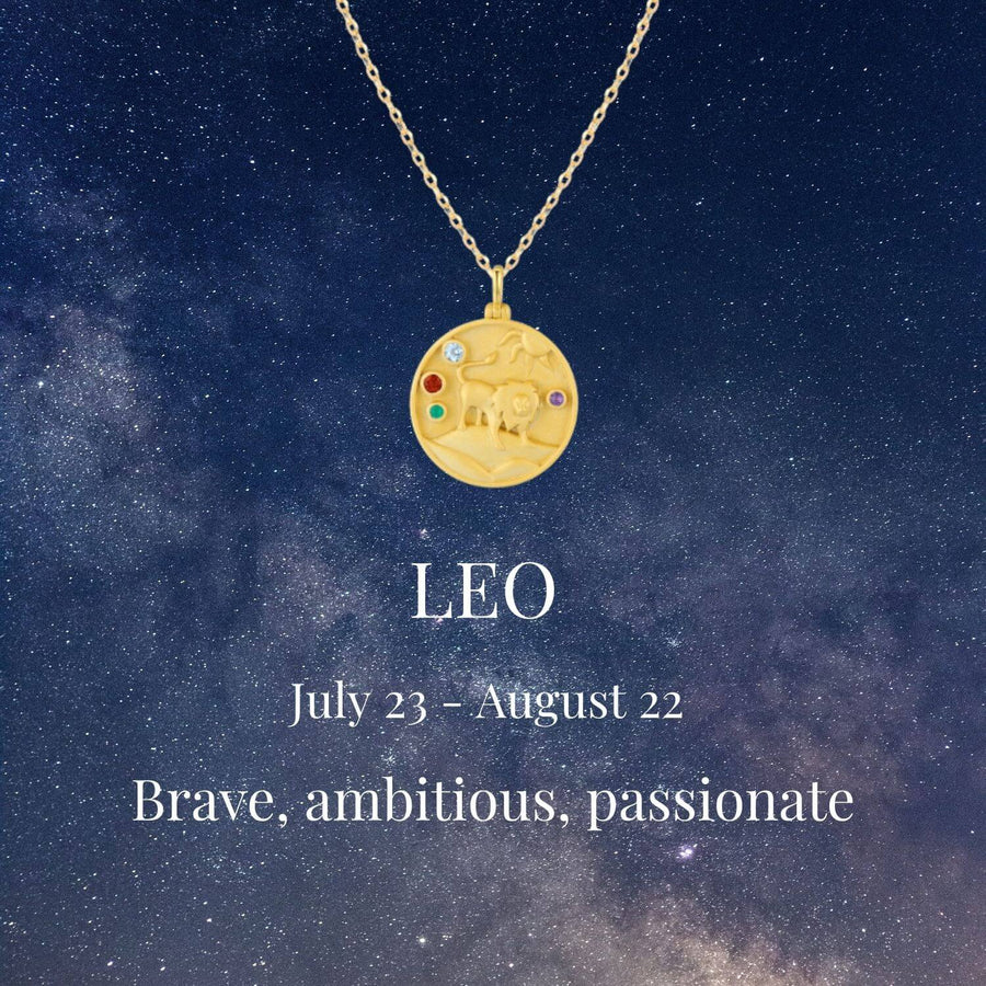 Leo Zodiac Mantra Necklace