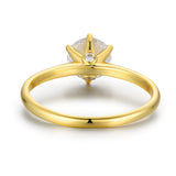 One Love Round Moissanite Yellow Gold Ring