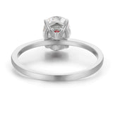 Hidden Ruby Heart Oval Moissanite Ring