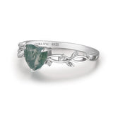 Everlasting Heart Cut Moss Agate Ring©